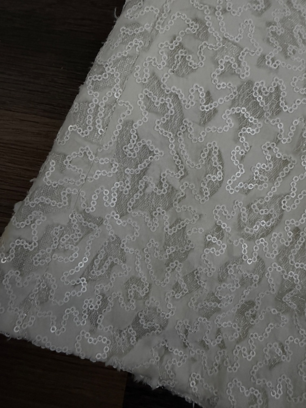 BCBG MAXAZRIA OFF WHITE "GRACIE" SEQUIN LACE SLEEVELESS A-LINE DRESS SZ 8 $338 - Picture 3 of 13